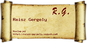 Reisz Gergely névjegykártya